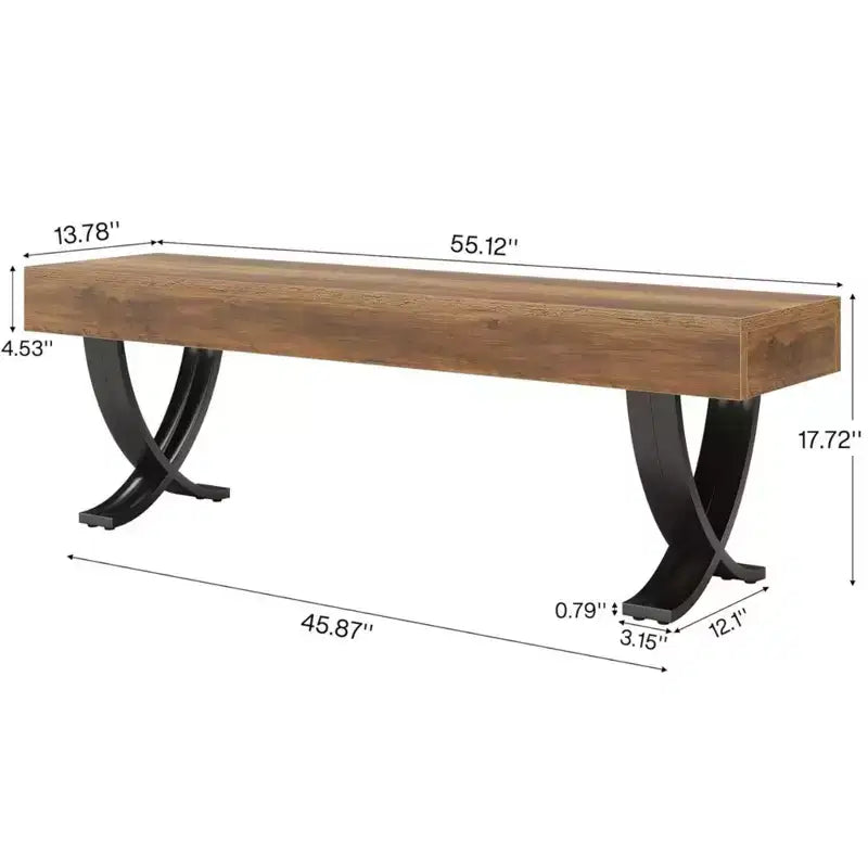 Panca Benson Modern 60 in Legno e Metallo
