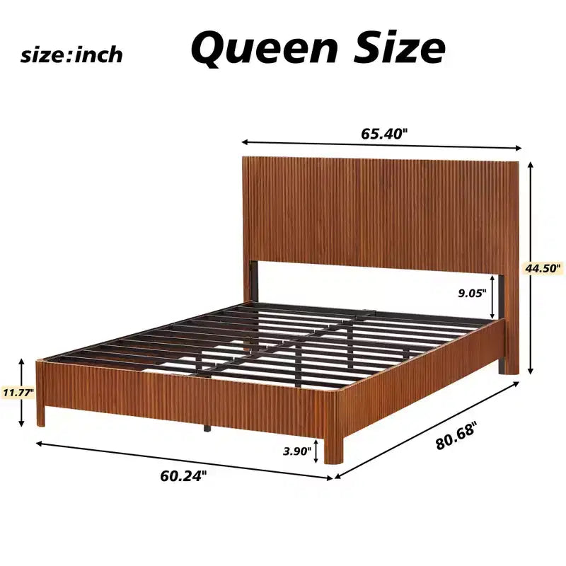 Struttura letto Whitmore rustica in legno curvato con robusto supporto in ferro