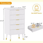 Cassettiera a 5 cassetti per camera da letto, Comodino a 5 cassetti, Unità di organizzazione per armadio con cassetti, Comodino piccolo scanalato per camera da letto