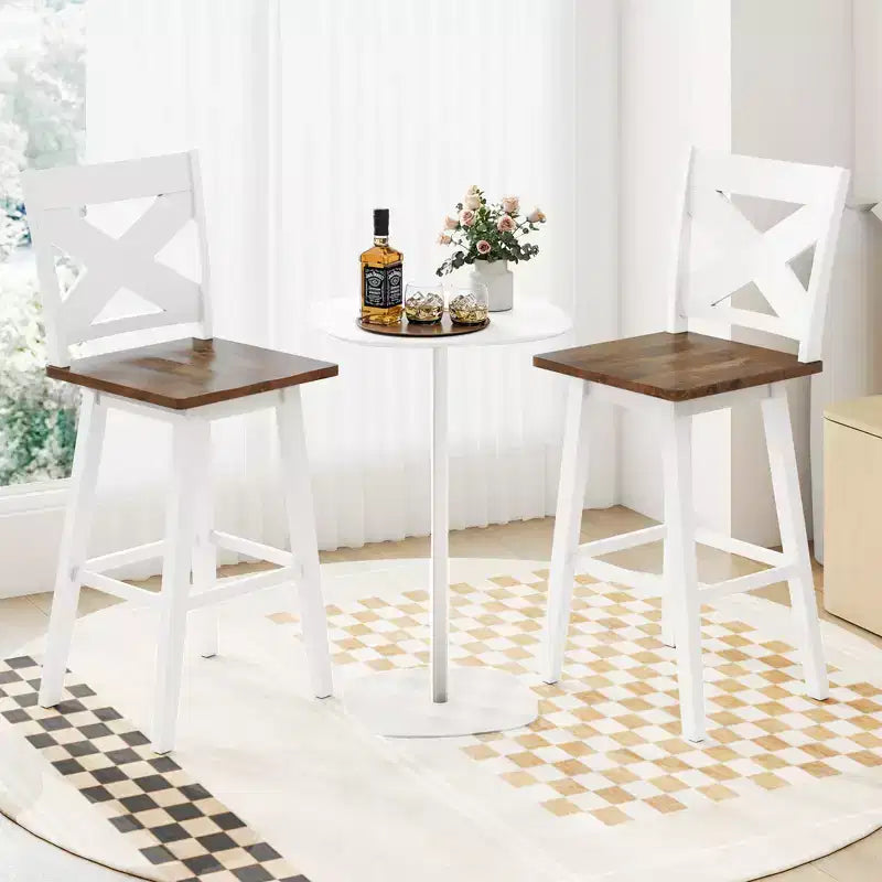 Sgabelli da bar girevoli da 29'' - Set da 4 con schienale, seduta grande e poggiapiedi per isola cucina