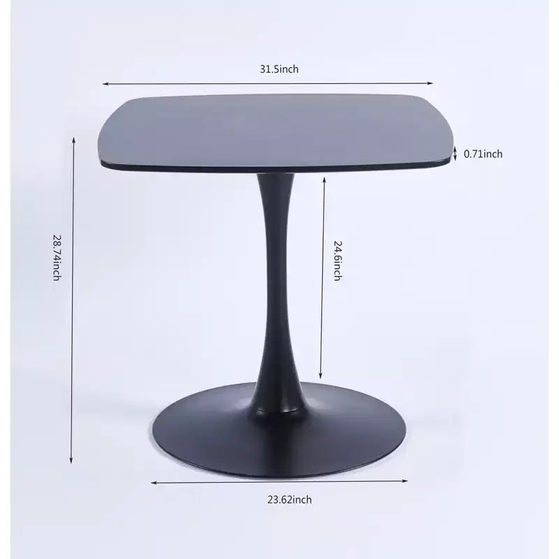 Tavolo da pranzo speciale con piano in MDF e gambe in metallo, tavolo da cucina o scrivania direzionale, finitura nera