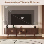 Mobile TV Mid-Century Modern Edwin 70 con anta a serrandina e presa di corrente