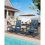 Sedia a dondolo Adirondack in HDPE per tutte le stagioni, 172 kg, resistente alle intemperie, schienale alto, braccioli larghi, per ponte, patio, piscina, giardino