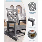 Sedia a dondolo Adirondack in HDPE per tutte le stagioni, 172 kg, resistente alle intemperie, schienale alto, braccioli larghi, per ponte, patio, piscina, giardino
