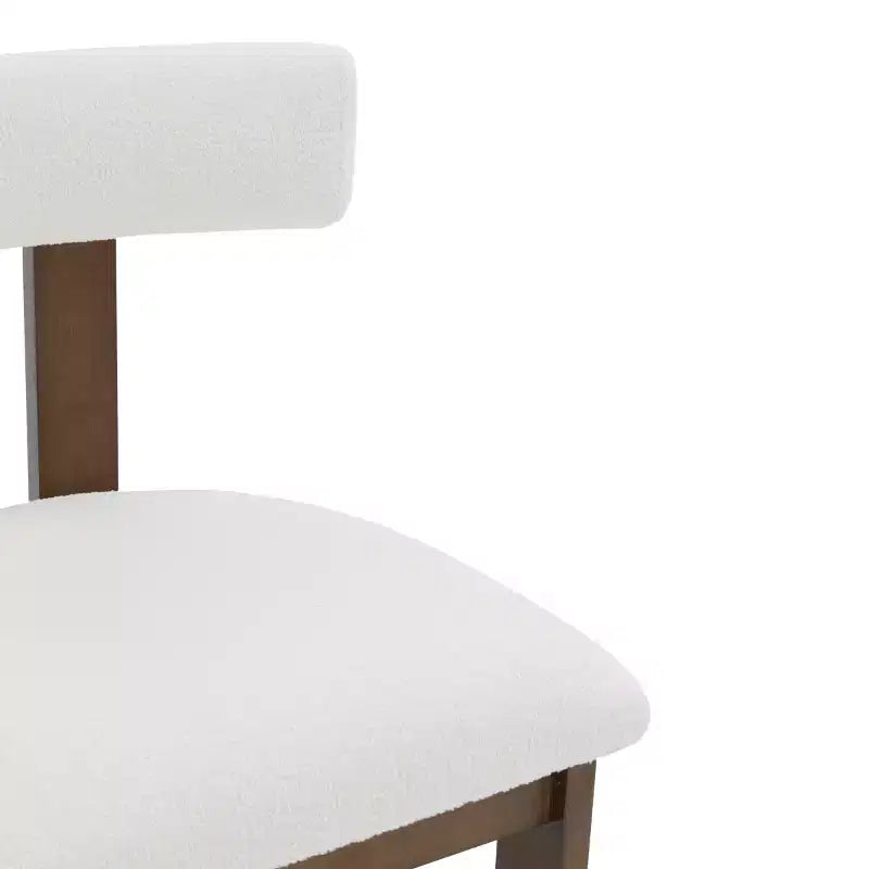 Sedia da pranzo Macey Boucle - Avorio/Noce