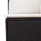 Set di Divani da Giardino in Rattan PE Nero/Bianco Crema Grande