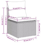 Set Divano da Giardino Nero Polyrattan Grande Set Divano da Giardino Modulare