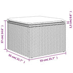 Set Divano da Giardino Nero Polyrattan Grande Set Divano da Giardino Modulare