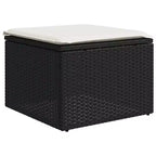 Set Divano da Giardino Nero Polyrattan Grande Set Divano da Giardino Modulare