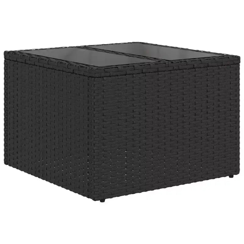 Set Divano da Giardino Nero Polyrattan Grande Set Divano da Giardino Modulare