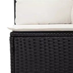 Set Divano da Giardino Nero Polyrattan Grande Set Divano da Giardino Modulare
