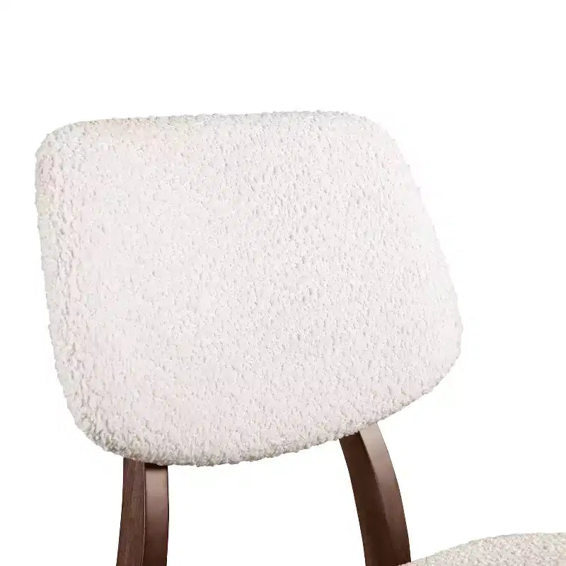 HOMES: Inside + Out Set di 2 sedie da pranzo in bouclé Aspen Grove in stile Mid-Century Modern Noce