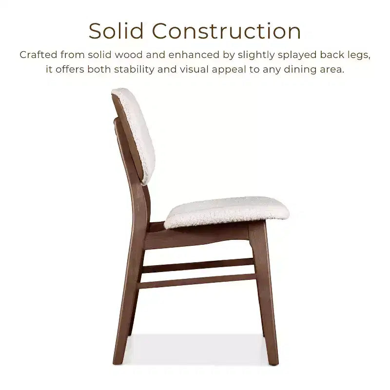 HOMES: Inside + Out Set di 2 sedie da pranzo in bouclé Aspen Grove in stile Mid-Century Modern Noce