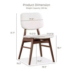 HOMES: Inside + Out Set di 2 sedie da pranzo in bouclé Aspen Grove in stile Mid-Century Modern Noce