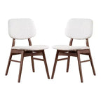 HOMES: Inside + Out Set di 2 sedie da pranzo in bouclé Aspen Grove in stile Mid-Century Modern Noce