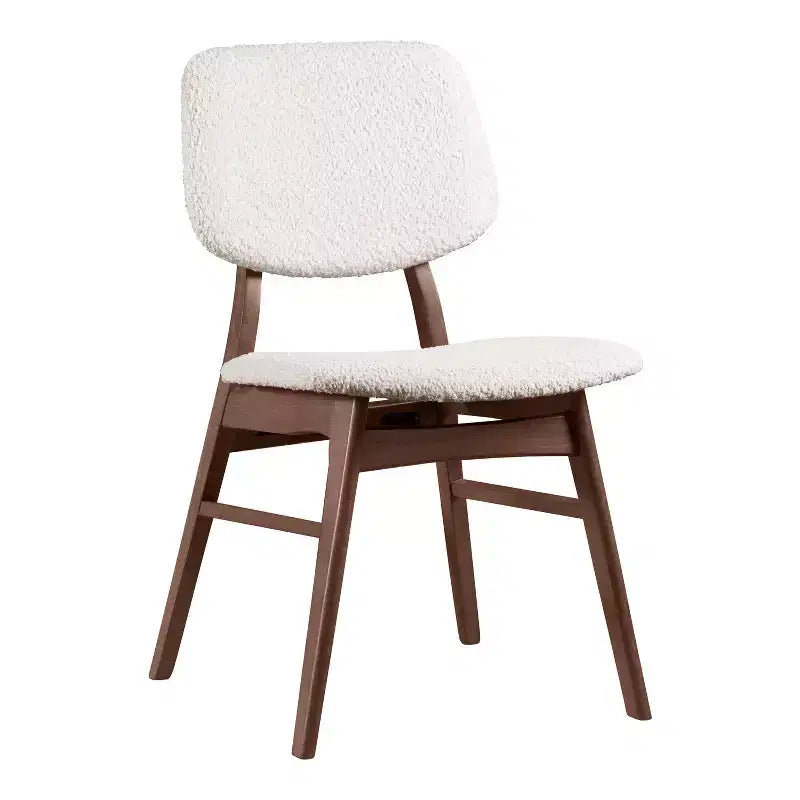 HOMES: Inside + Out Set di 2 sedie da pranzo in bouclé Aspen Grove in stile Mid-Century Modern Noce