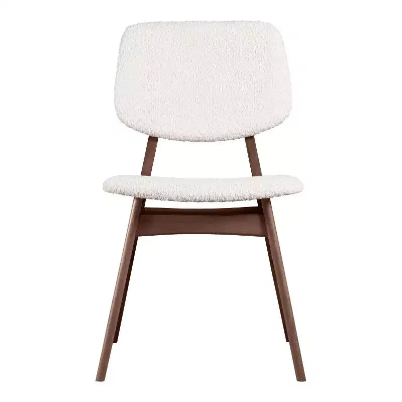 HOMES: Inside + Out Set di 2 sedie da pranzo in bouclé Aspen Grove in stile Mid-Century Modern Noce