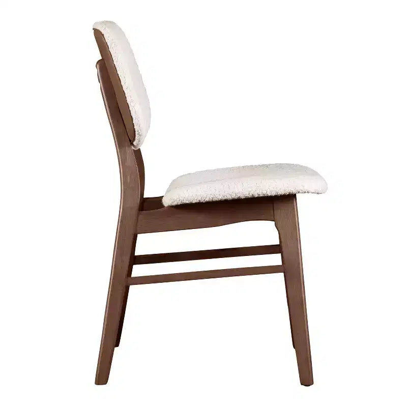 HOMES: Inside + Out Set di 2 sedie da pranzo in bouclé Aspen Grove in stile Mid-Century Modern Noce