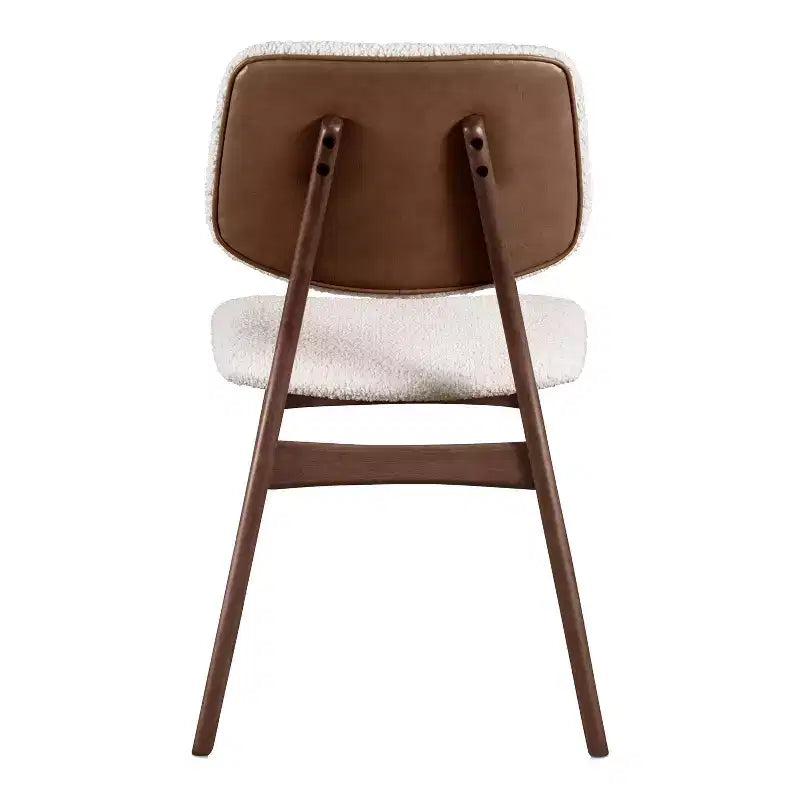 HOMES: Inside + Out Set di 2 sedie da pranzo in bouclé Aspen Grove in stile Mid-Century Modern Noce