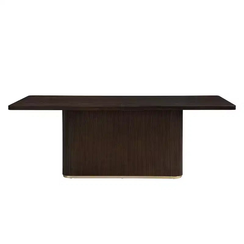 Christopher Knight Home Eloise Modern 8 Seater 84" Oversized Rectangular Dining Table with Pedestal Base Dark Brown