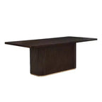 Tavolo da pranzo rettangolare oversize Eloise Modern 8 posti da 84" con base a piedistallo, marrone scuro