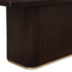 Tavolo da pranzo rettangolare oversize Eloise Modern 8 posti da 84" con base a piedistallo, marrone scuro