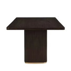 Tavolo da pranzo rettangolare oversize Eloise Modern 8 posti da 84" con base a piedistallo, marrone scuro