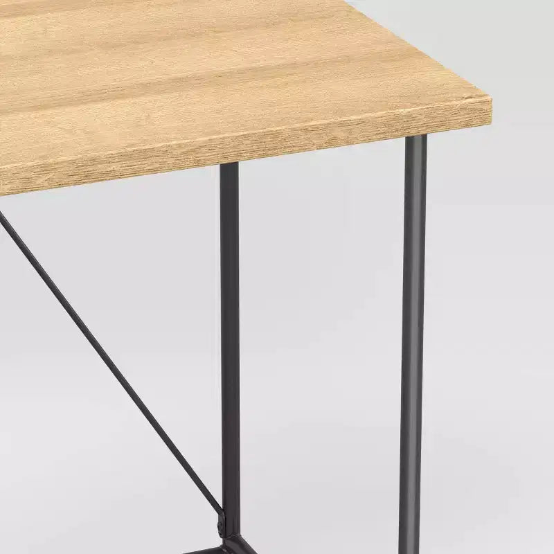 Scrivania in Legno e Metallo con Scaffali Naturale