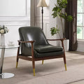 Poltrona Bella Modern Faux Leather and Wood Wasabi Green