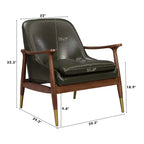 Poltrona Bella Modern Faux Leather and Wood Wasabi Green