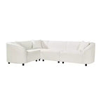 Christopher Knight Home Isolde Contemporary 104" 4-Seater L-Shaped Boucle Upholstery Curved Sectional Sofa Beige
