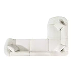 Divano sezionale a L curvo in bouclé beige a 4 posti Isolde Contemporary da 104"