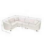 Divano sezionale a L curvo in bouclé beige a 4 posti Isolde Contemporary da 104"