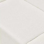 Divano sezionale a L curvo in bouclé beige a 4 posti Isolde Contemporary da 104"