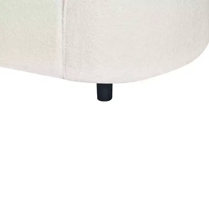 Divano sezionale a L curvo in bouclé beige a 4 posti Isolde Contemporary da 104"