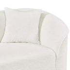 Divano sezionale a L curvo in bouclé beige a 4 posti Isolde Contemporary da 104"