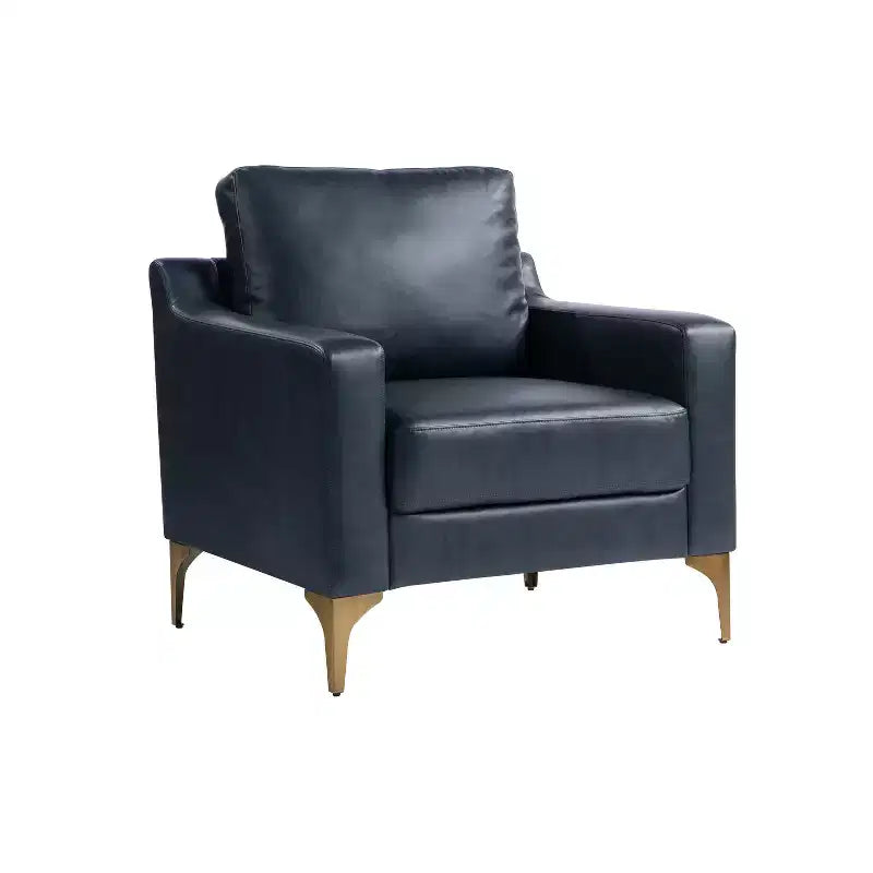 Sedia Serta Fuller in pelle vegana blu navy