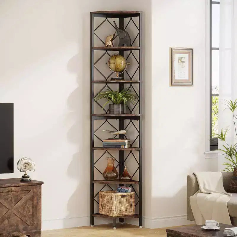 Libreria a 7 ripiani da 78,7" marrone/nera