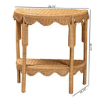 Consolle in rattan Paisley Coastal Scallop color miele chiaro