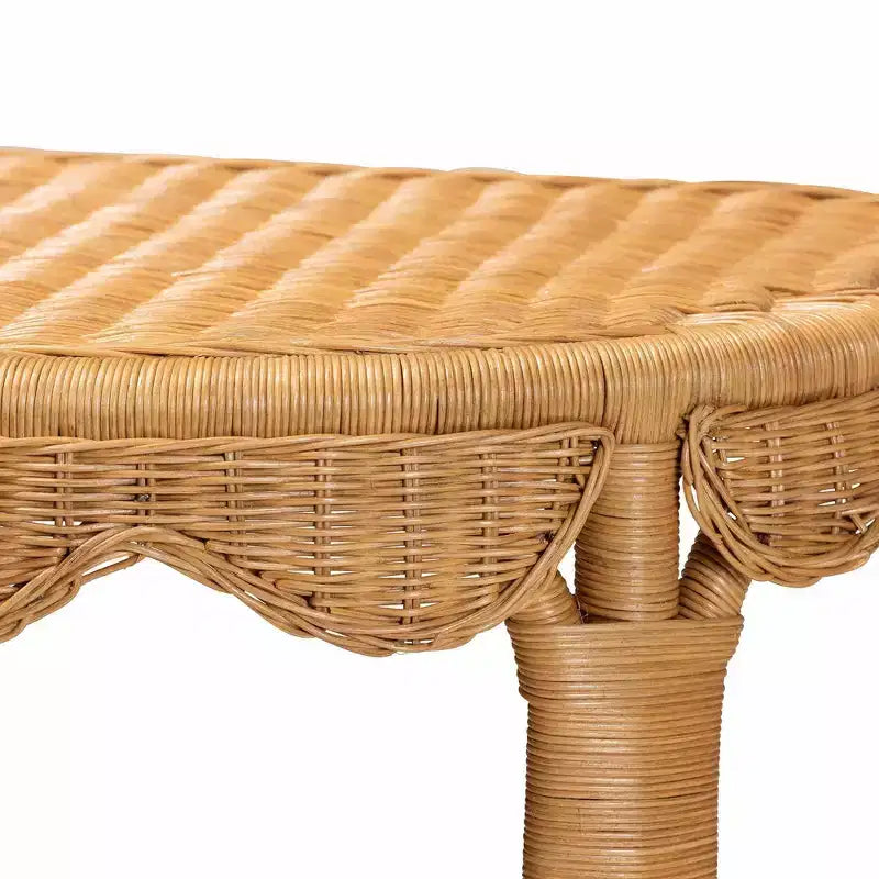 Consolle in rattan Paisley Coastal Scallop color miele chiaro