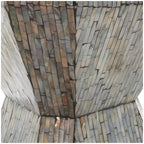 Tavolino d'appoggio clessidra geometrico in madreperla con motivo a mosaico lineare grigio: stile bohémien, nessun assemblaggio richiesto