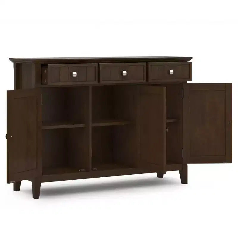 Mobile Contenitore Ingresso Ampio Normandy Marrone Castano: Stile Transizionale, 3 Cassetti, Struttura in Pino
