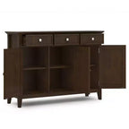 Mobile Contenitore Ingresso Ampio Normandy Marrone Castano: Stile Transizionale, 3 Cassetti, Struttura in Pino