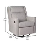 Poltrona reclinabile Cash Swivel Glider Rocker, con rotazione manuale a 360 gradi, perfetta per soggiorno, camera da letto o nursery