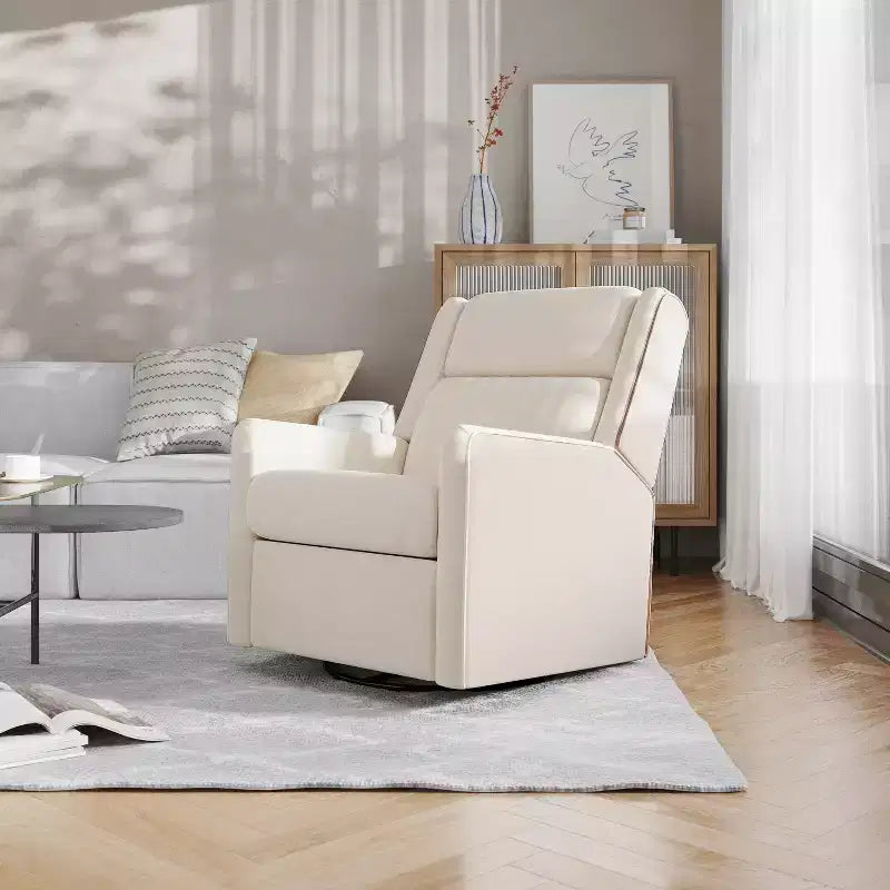 Poltrona reclinabile Cash Swivel Glider Rocker, con rotazione manuale a 360 gradi, perfetta per soggiorno, camera da letto o nursery