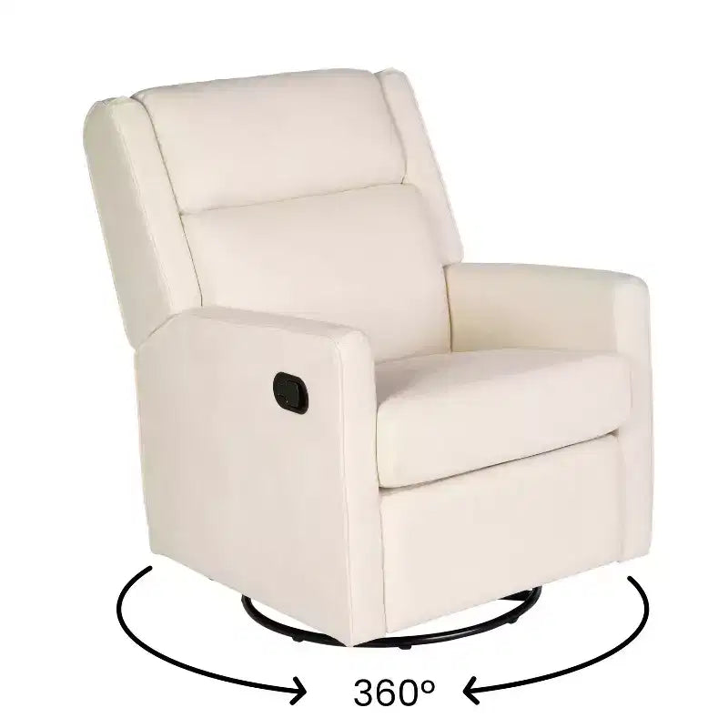 Poltrona reclinabile Cash Swivel Glider Rocker, con rotazione manuale a 360 gradi, perfetta per soggiorno, camera da letto o nursery