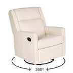 Poltrona reclinabile Cash Swivel Glider Rocker, con rotazione manuale a 360 gradi, perfetta per soggiorno, camera da letto o nursery