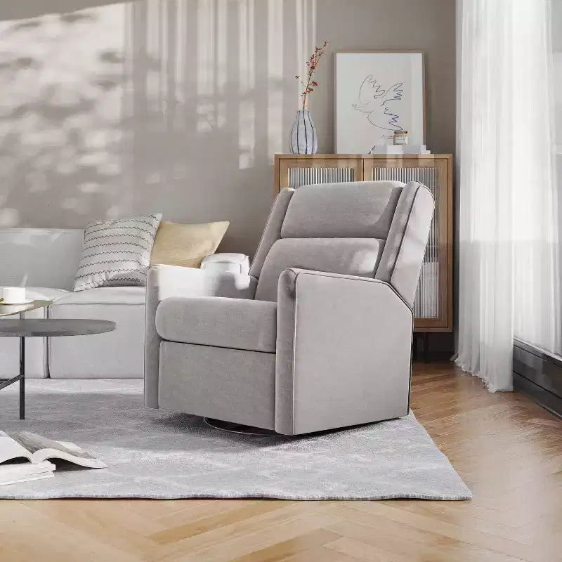 Poltrona reclinabile Cash Swivel Glider Rocker, con rotazione manuale a 360 gradi, perfetta per soggiorno, camera da letto o nursery