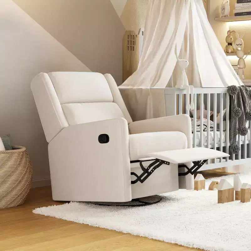 Poltrona reclinabile Cash Swivel Glider Rocker, con rotazione manuale a 360 gradi, perfetta per soggiorno, camera da letto o nursery
