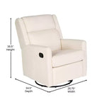 Poltrona reclinabile Cash Swivel Glider Rocker, con rotazione manuale a 360 gradi, perfetta per soggiorno, camera da letto o nursery